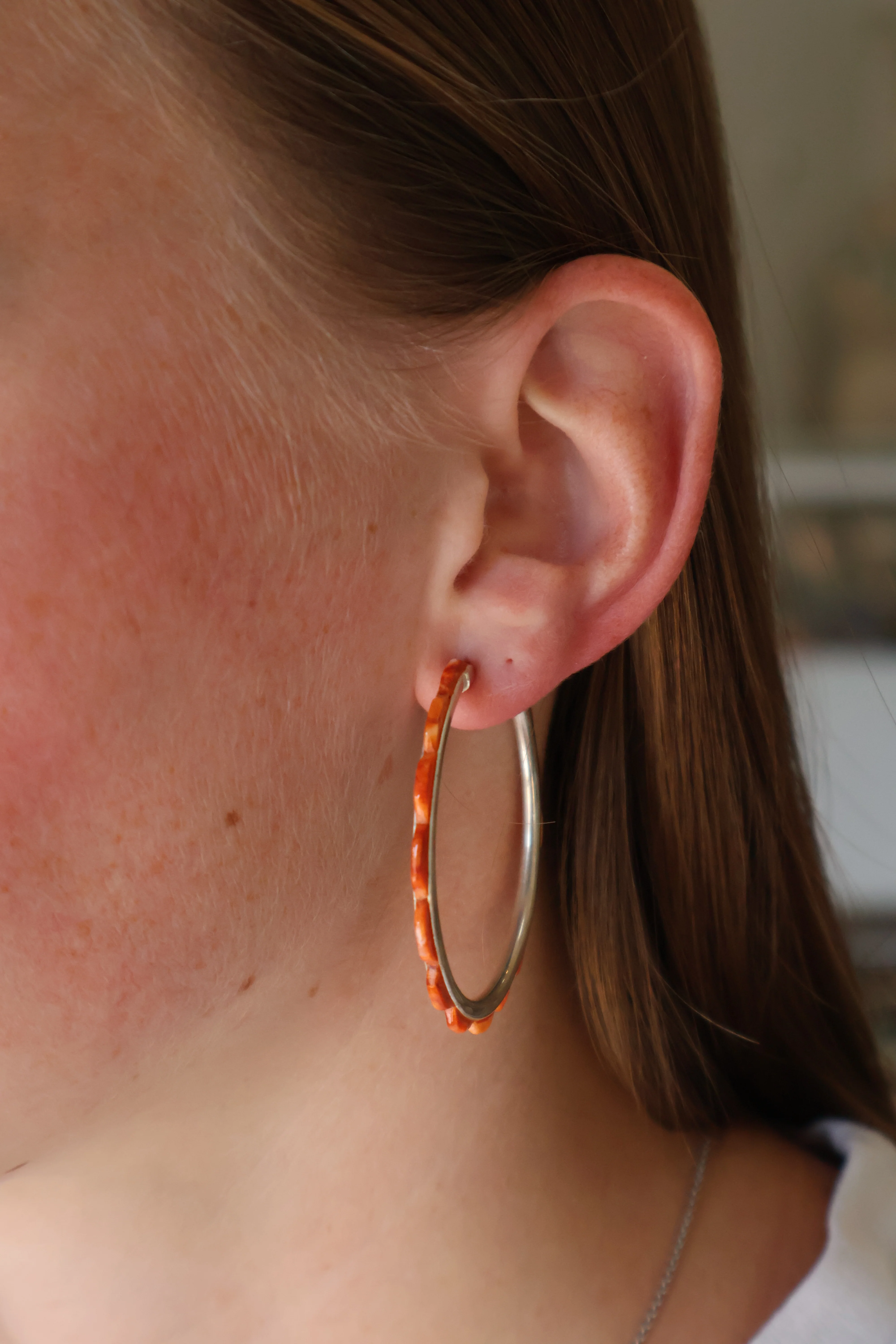 2"  Orange Spiny Hoops - Image 2