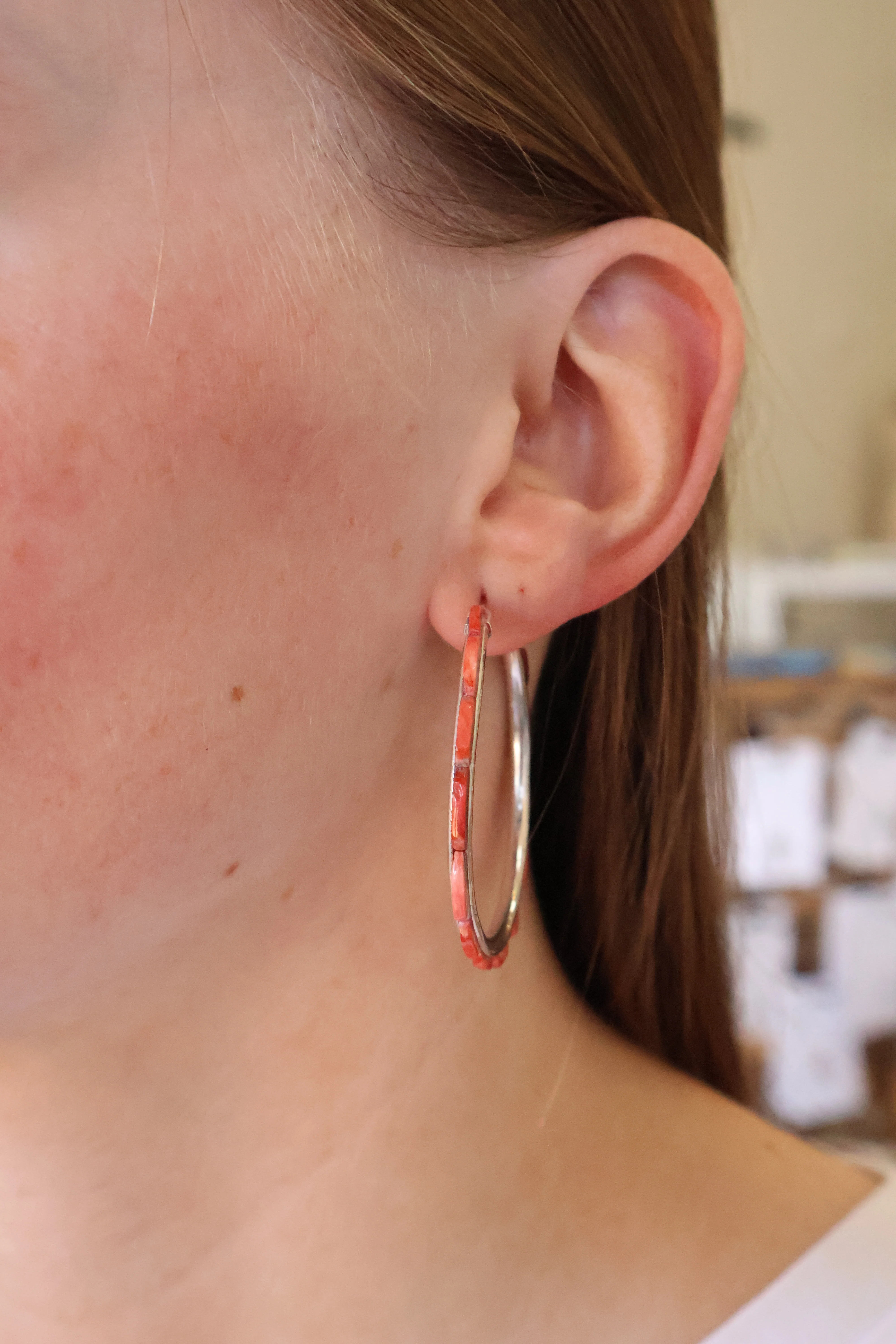 2" Red Spiny Hoops - Image 2
