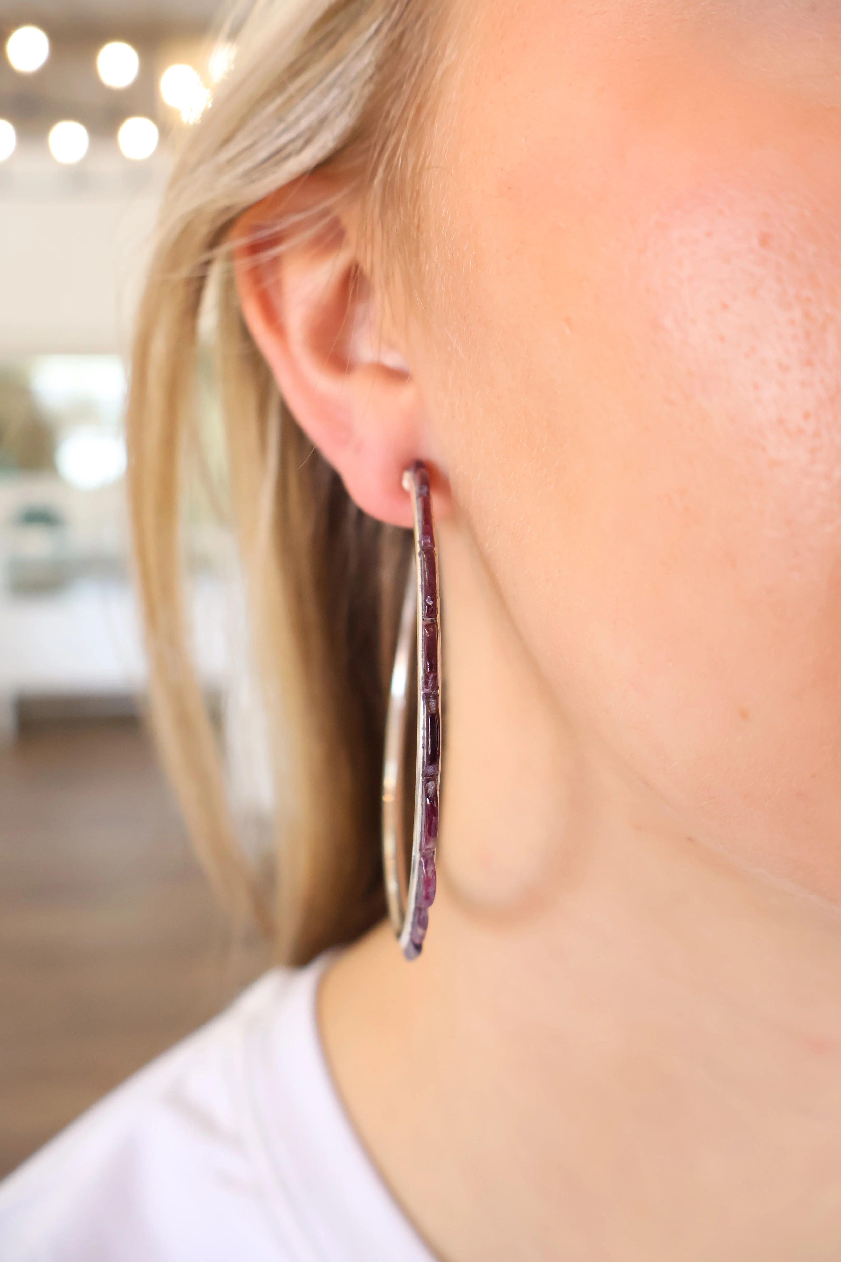 3" Purple Spiny Hoops - Image 2