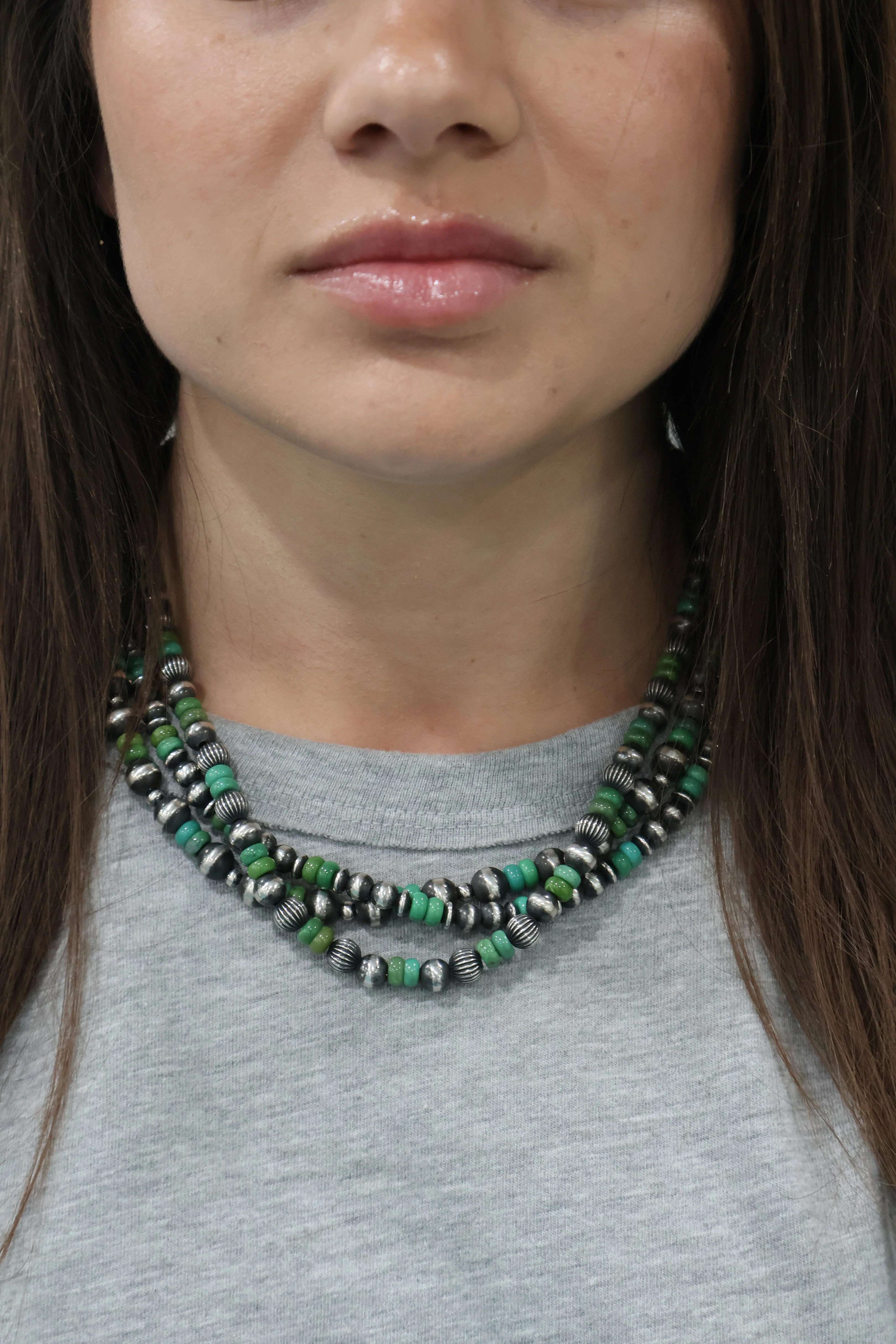 3 Strand Textured Navajo Pearls - Sonoran - 18" - Image 2