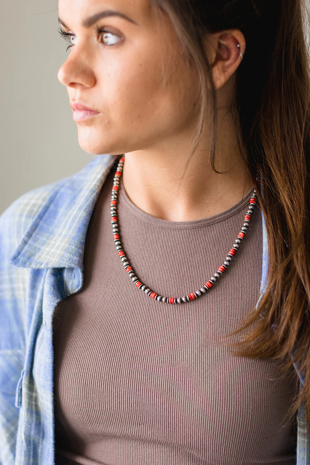 5mm Navajo Pearls - Red Spiny Oyster - Image 2