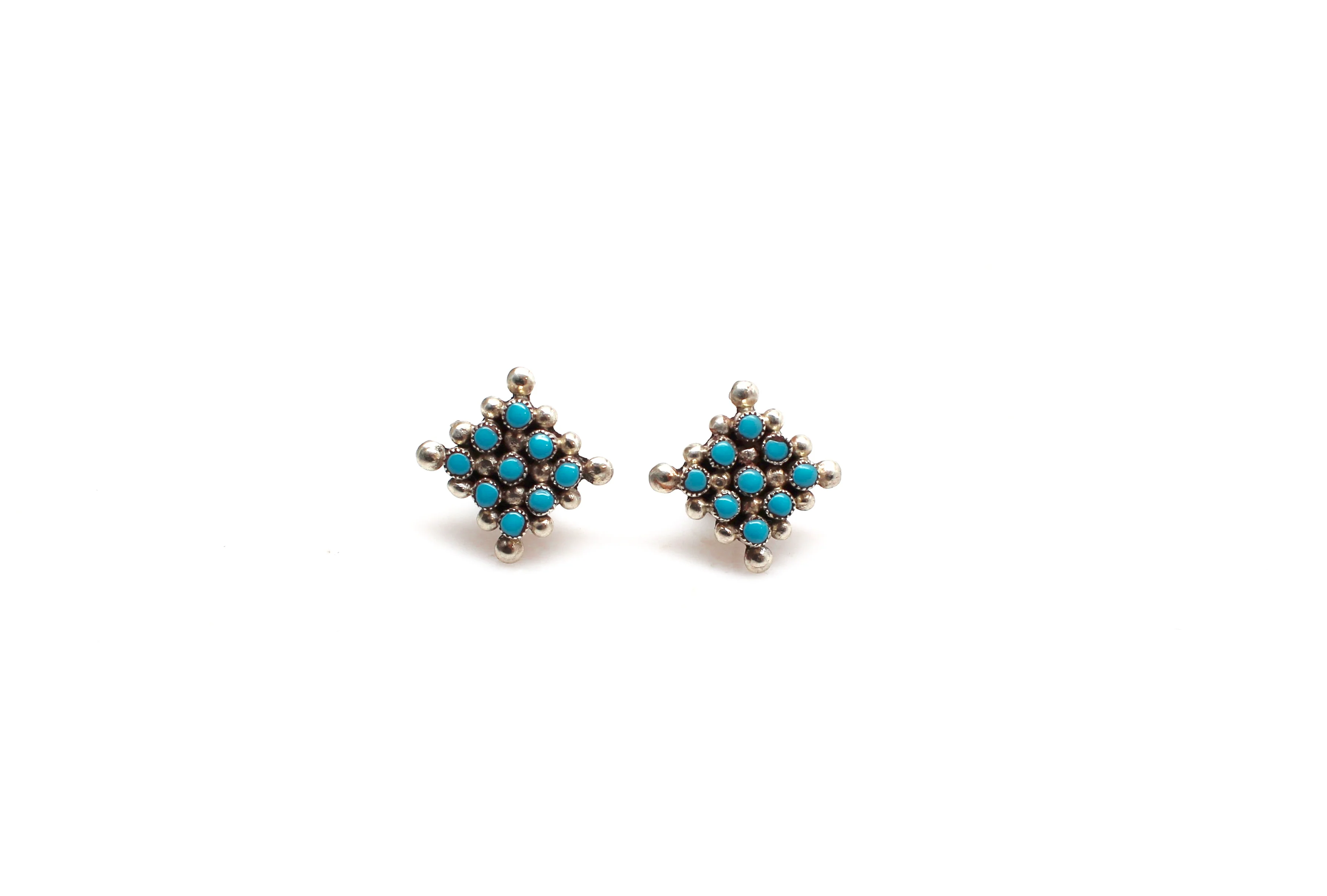 9 Stone Zuni Studs - Turquoise