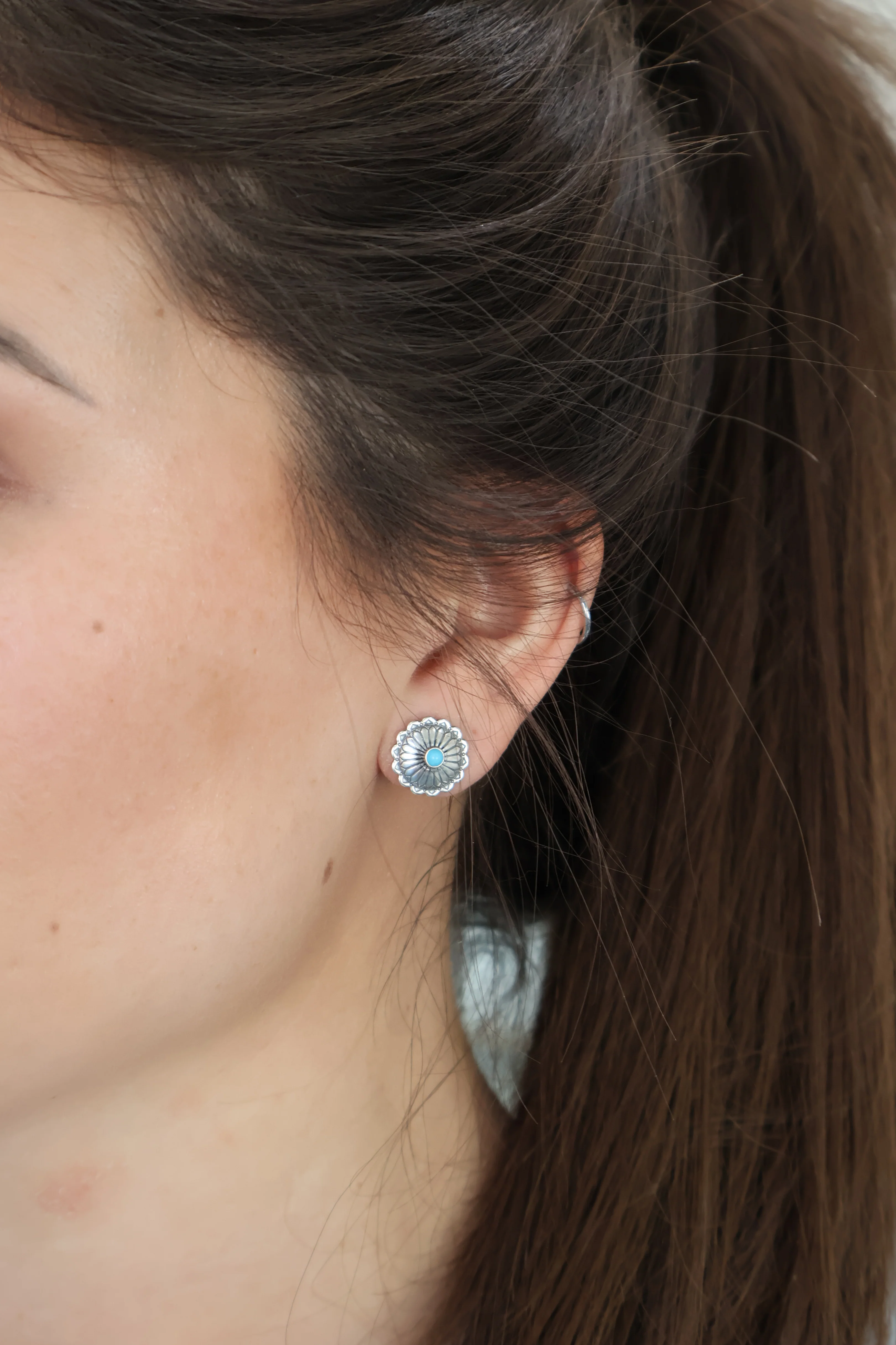 Concho Studs - Round Turquoise - Image 2