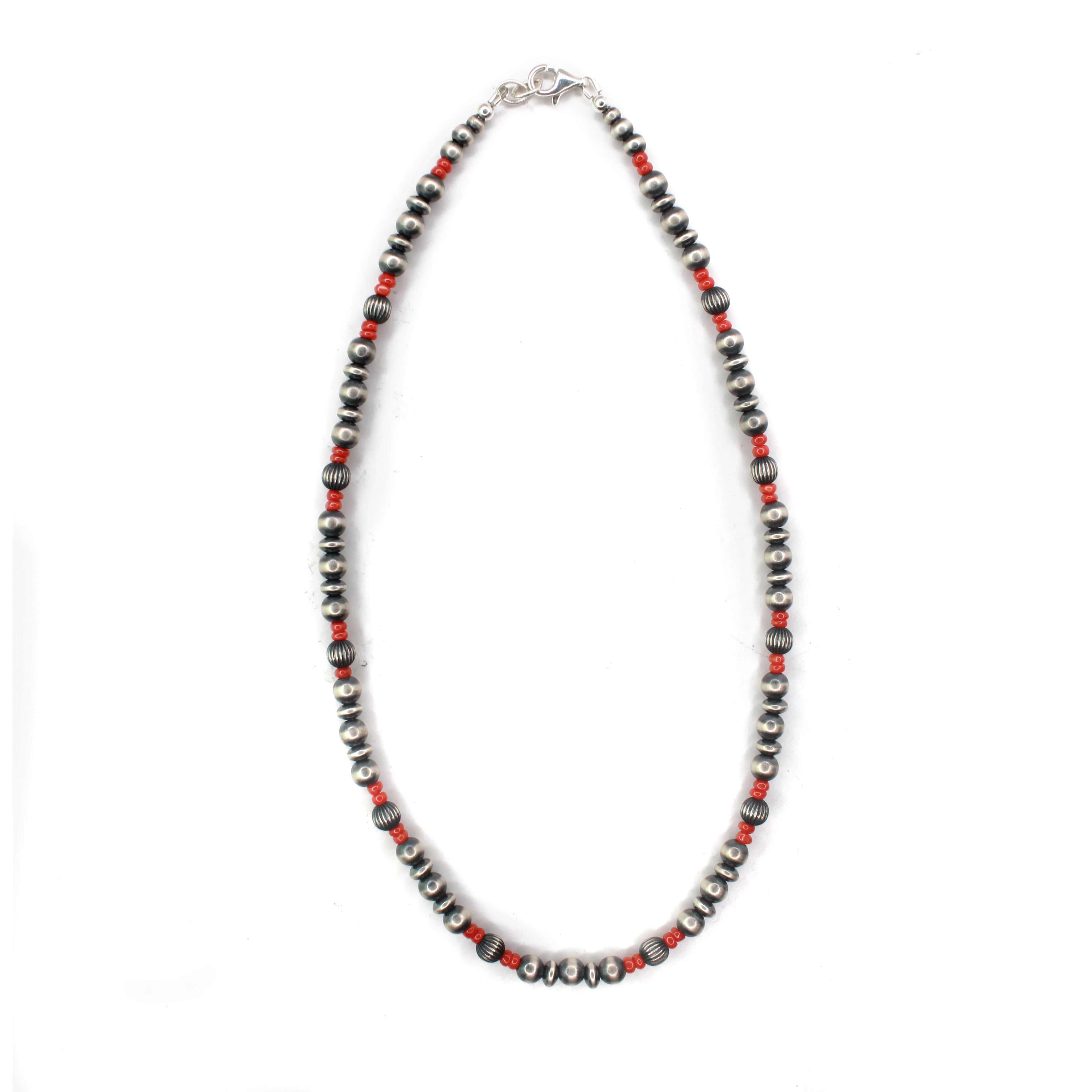 6mm Navajo Pearls - Coral - 18"