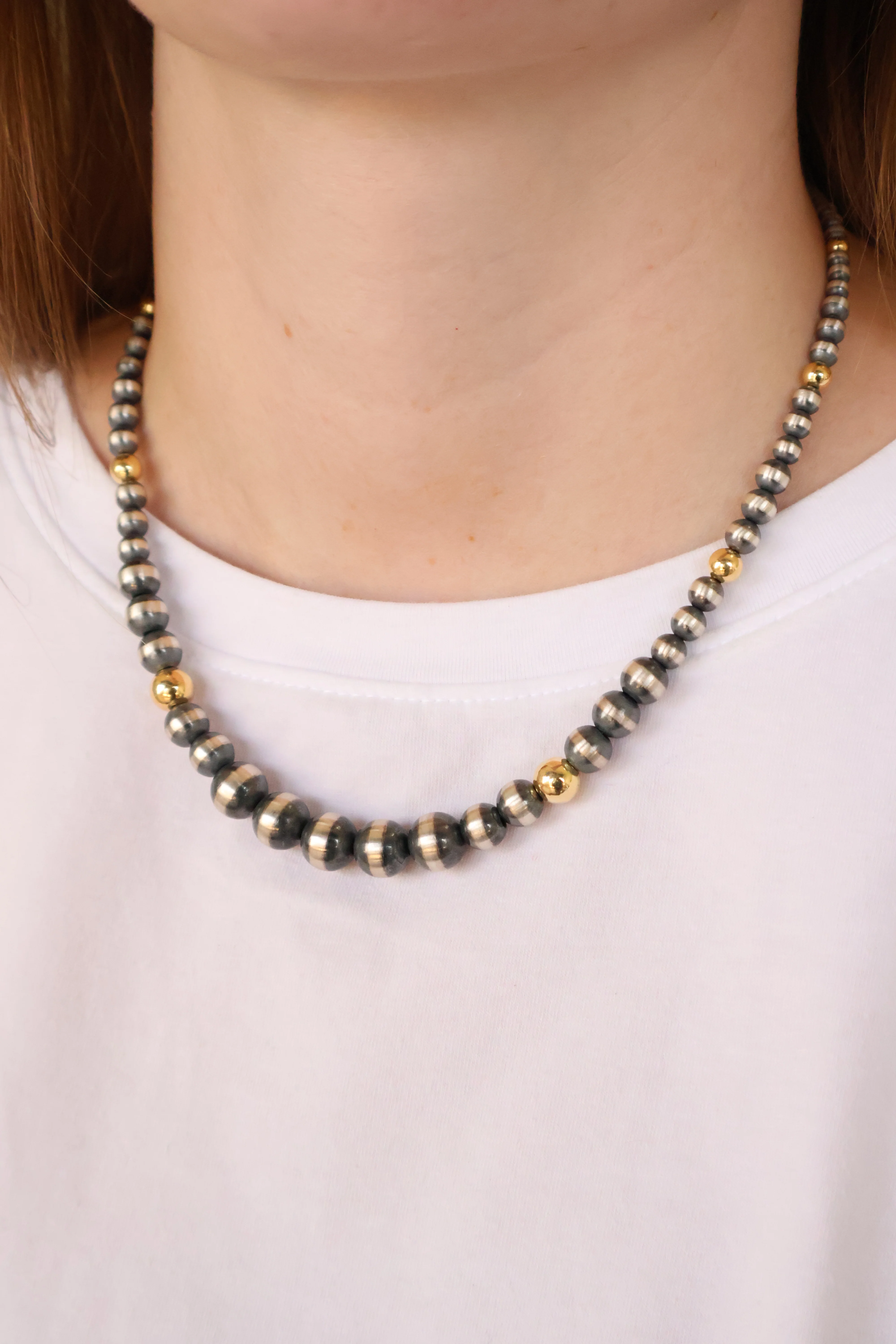 3-10mm Graduated Machine Made Pearls- Gold Dipped - Image 2