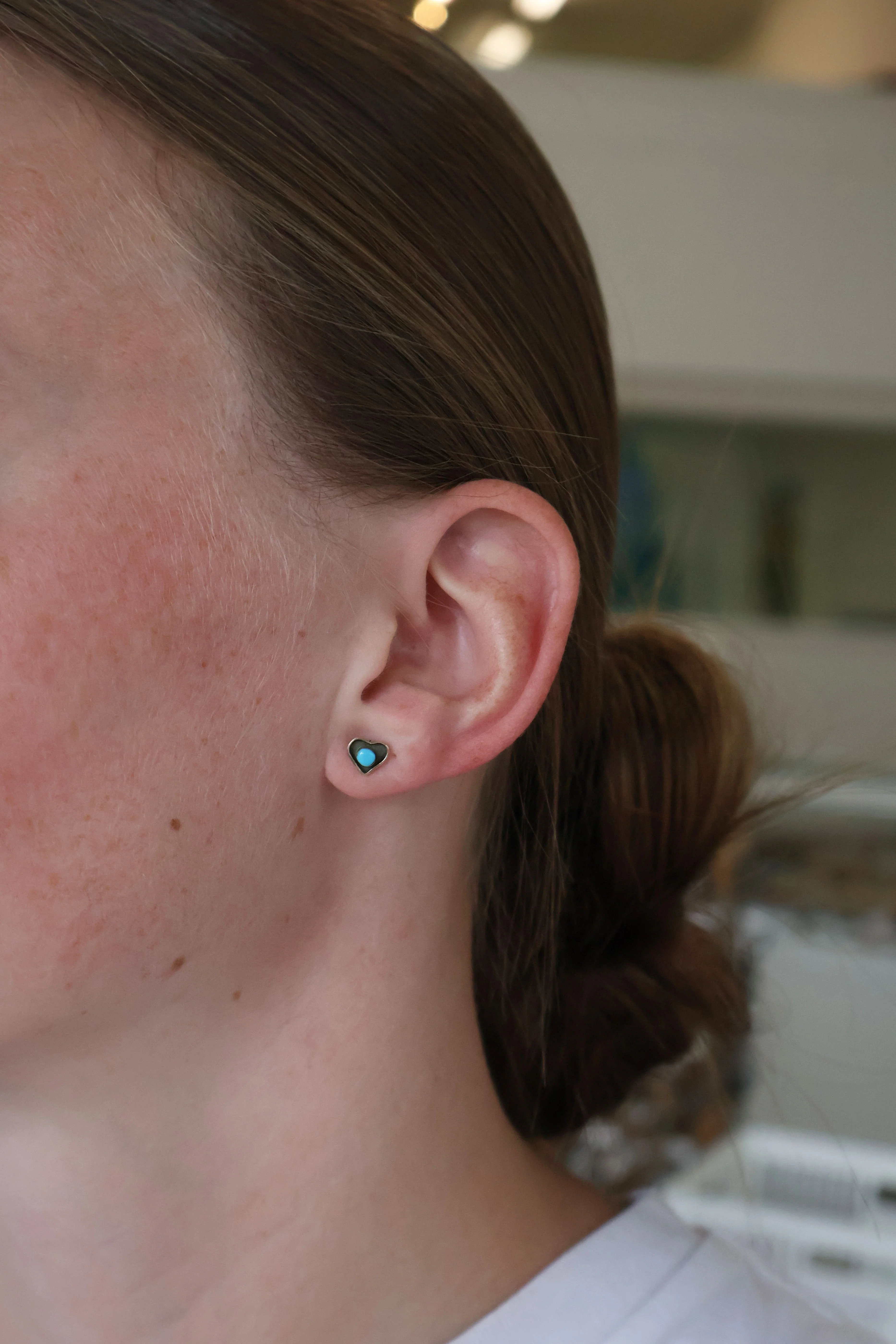 The Turquoise Heart Studs - Image 2