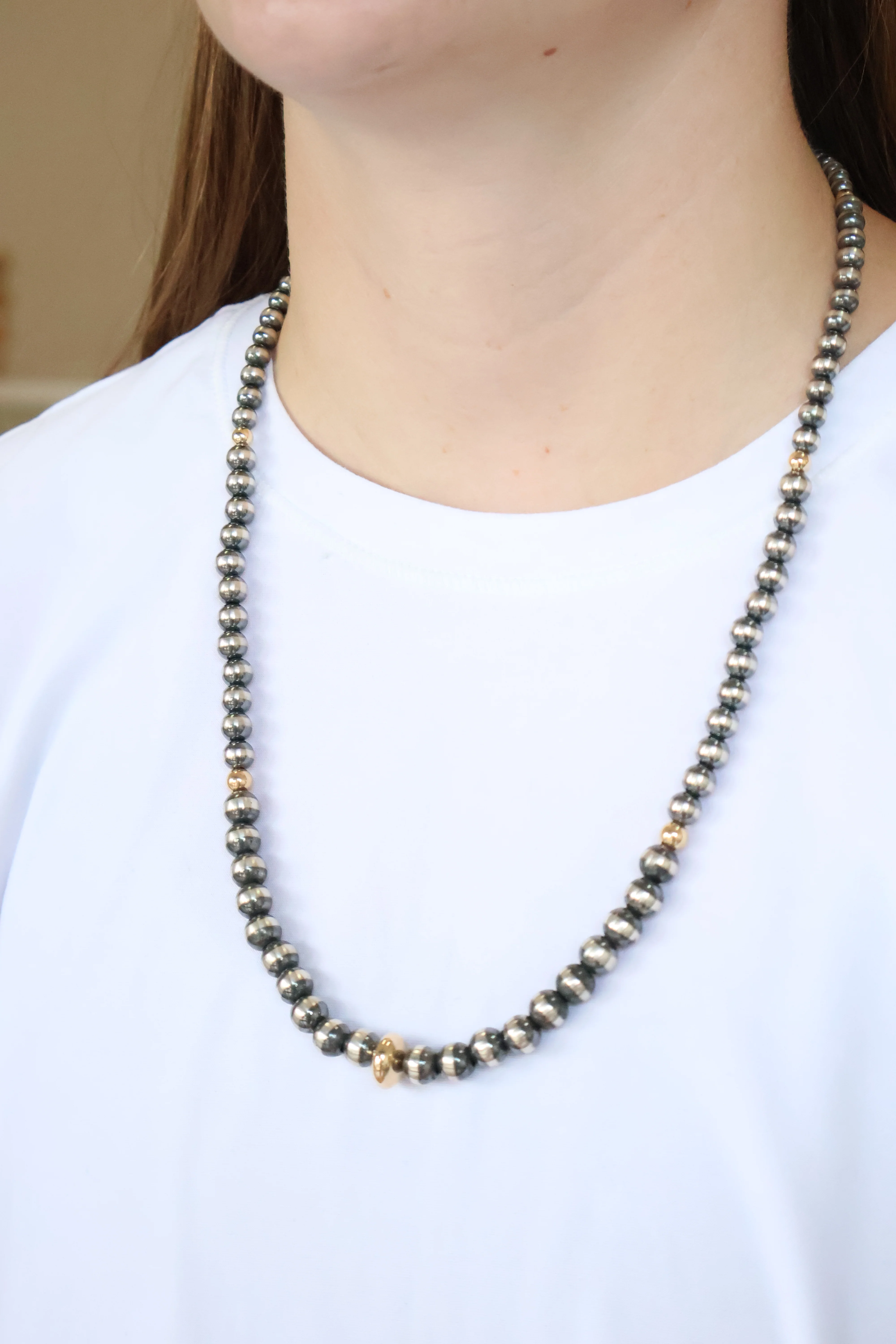 4-12mm Navajo Pearls- 14k Gold (Saucer) - Image 2
