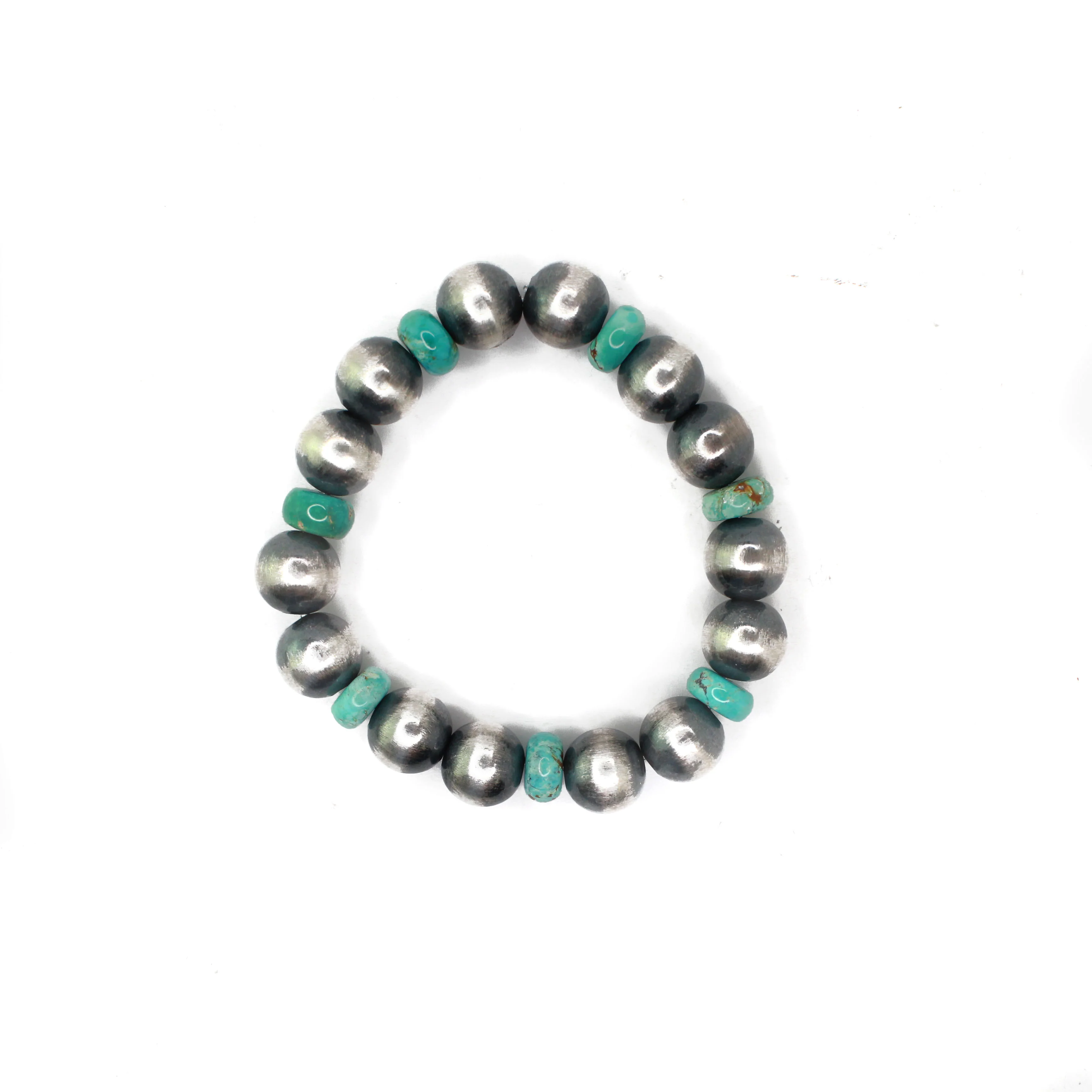 12mm Navajo Pearl Stretch- Turquoise