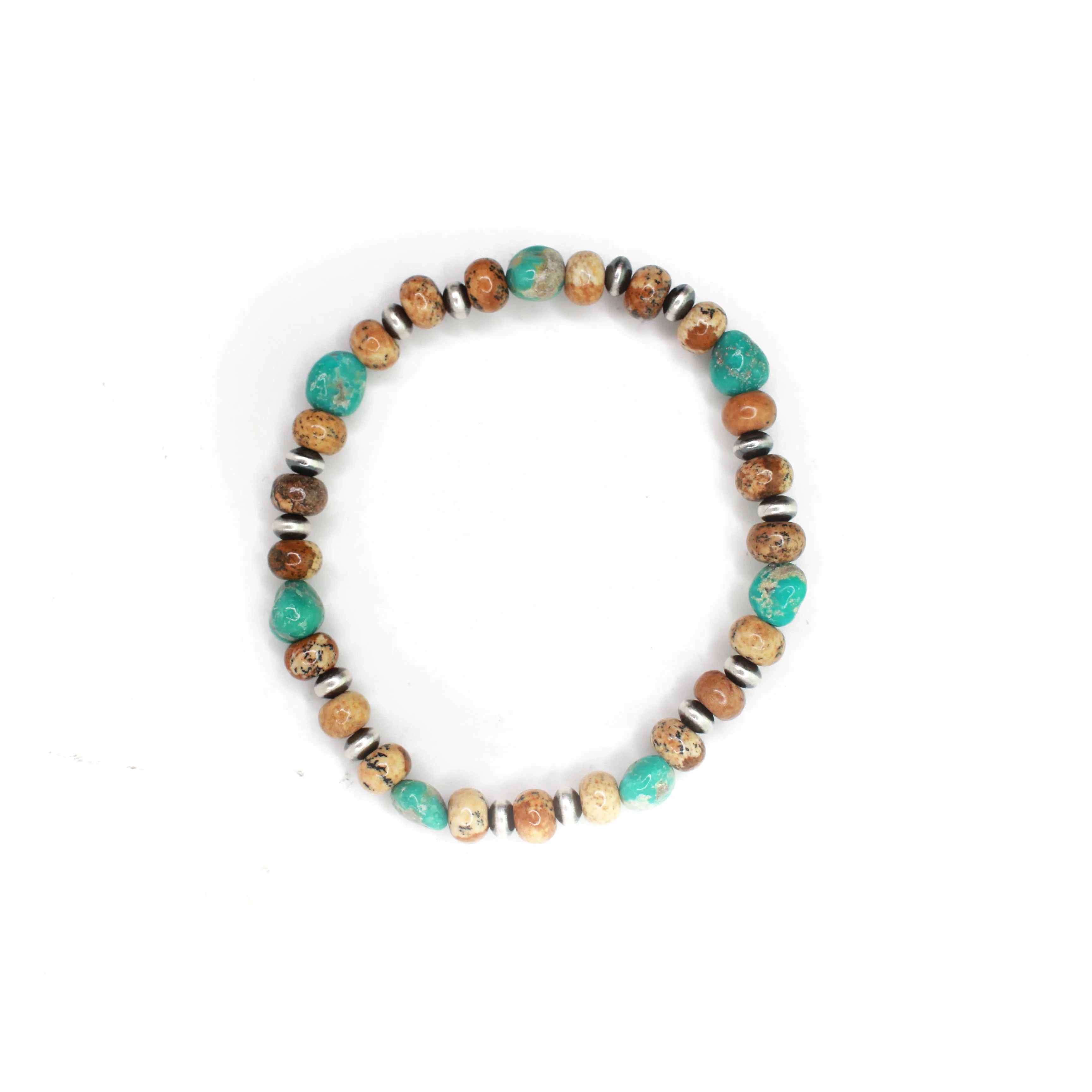 4mm Stretch Bracelet- Turquoise and Jasper