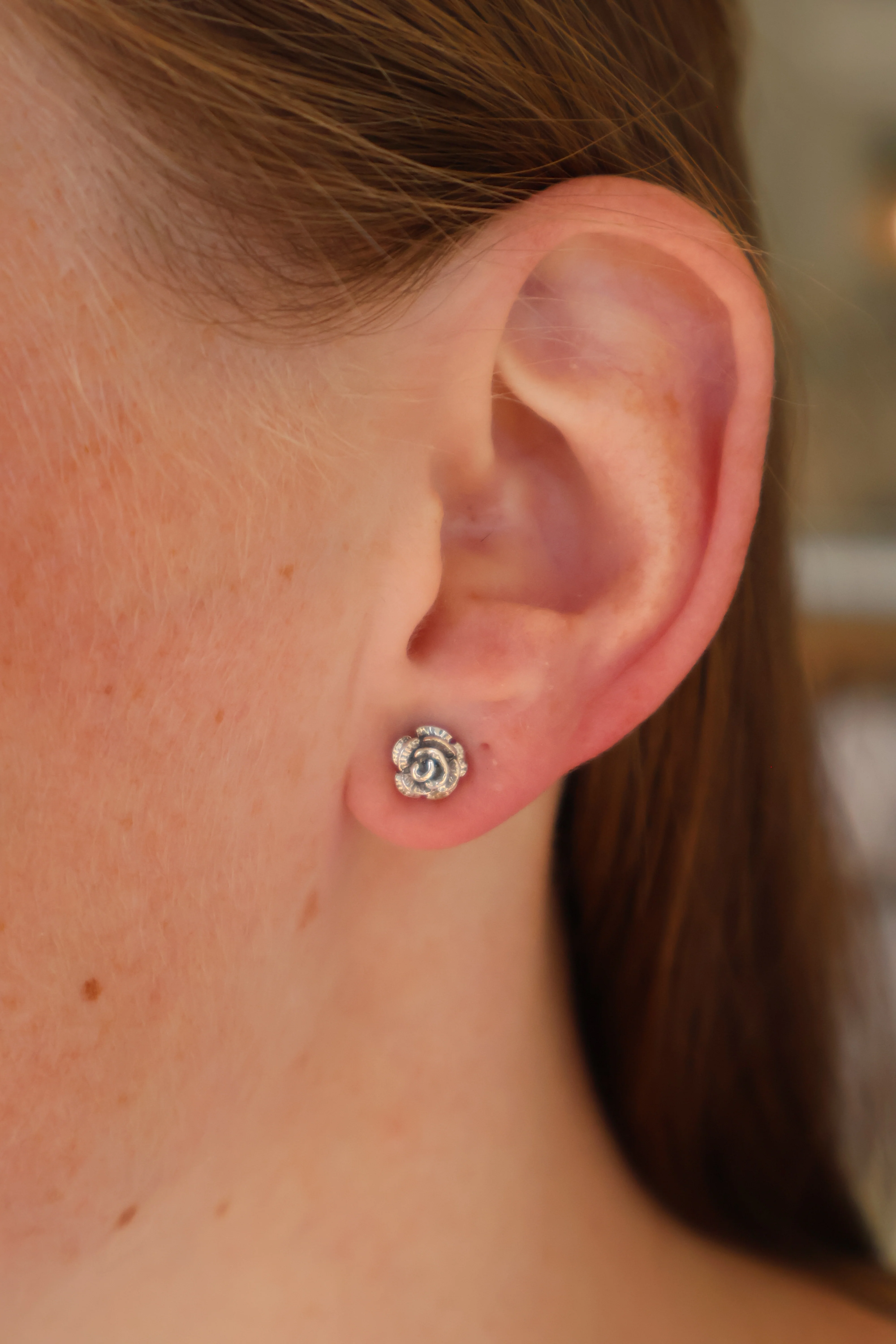 The Rose Studs- All Silver - Image 2