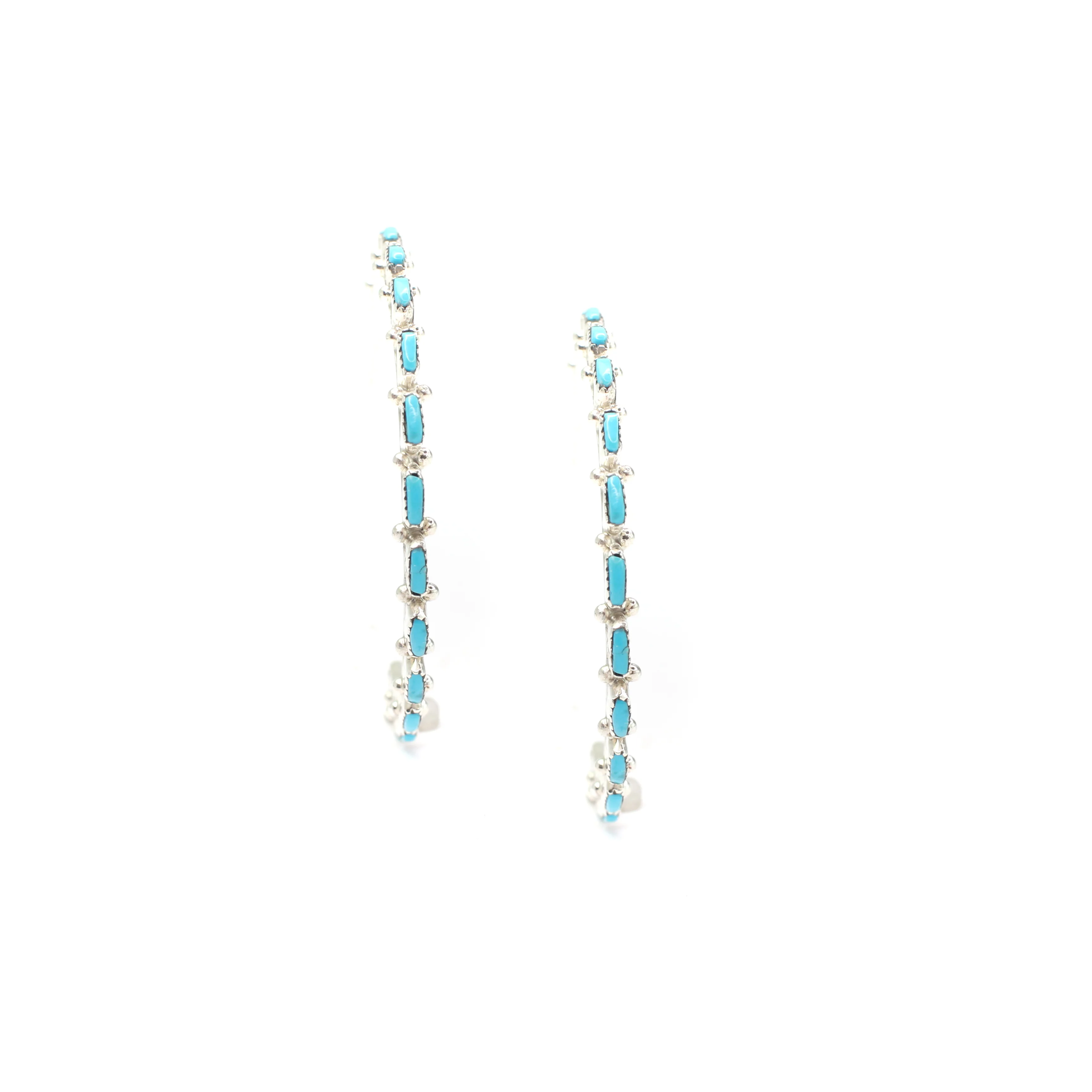 The Original Zuni Hoops - Turquoise : 2" - Image 3